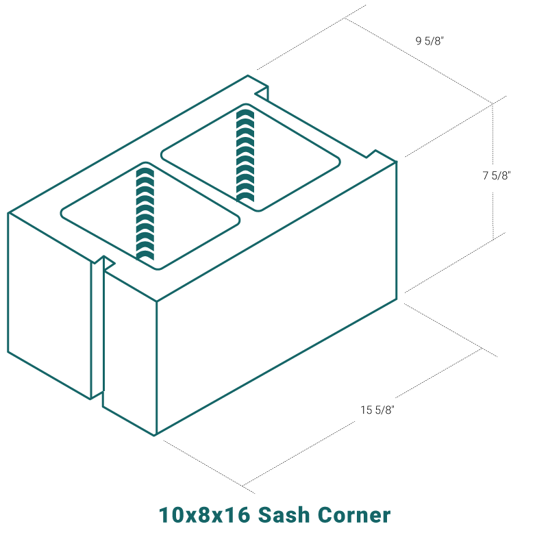 10 x 8 x 16 Sash Corner