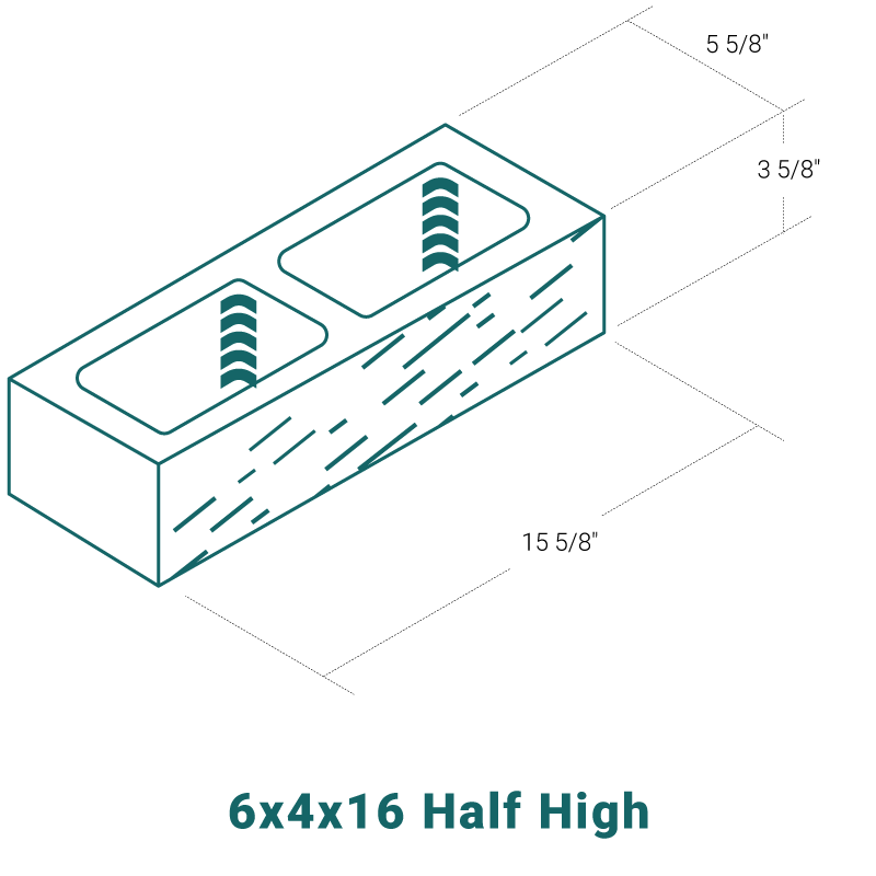 6 x 4 x 16 Half High