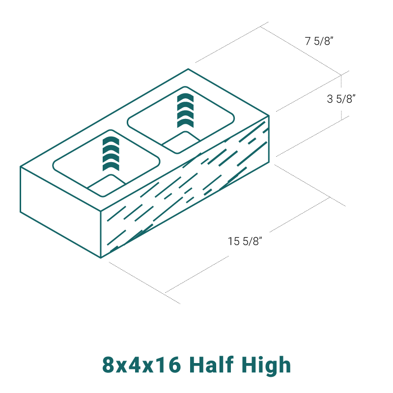 8 x 4 x 16 Half High