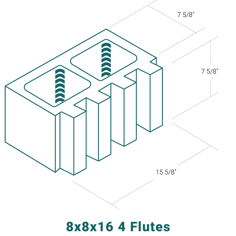 8 x 8 x 16 - 4 Flutes